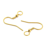 Ørekroge Med Metal Perle Og Øje, 18K Forgyldt Stål, (22x23 mm) - Uniq Perler - 111815