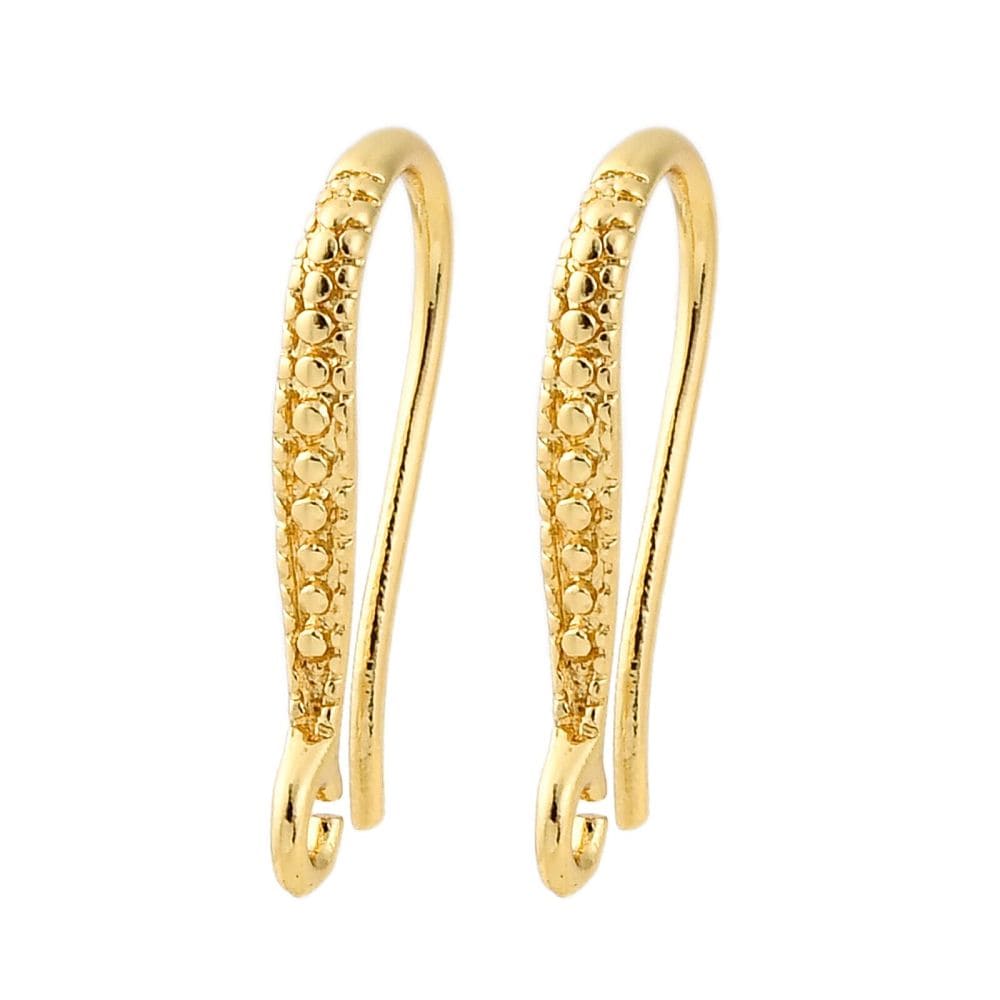 Ørekroge Med Øje, 18K Langtidsholdbar Forgyldt,( 16,5x2mm) - Uniq Perler - 114910