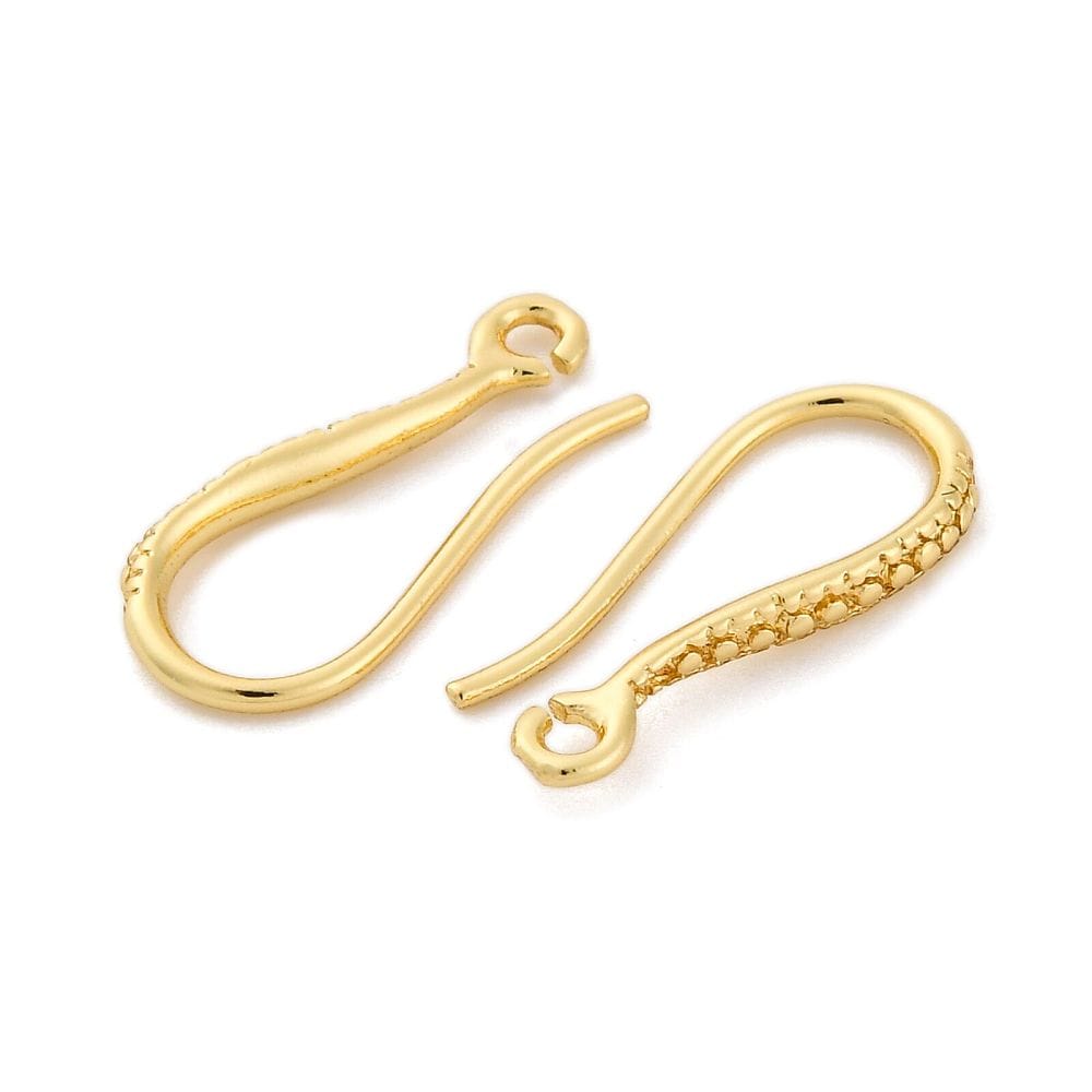 Ørekroge Med Øje, 18K Langtidsholdbar Forgyldt,( 16,5x2mm) - Uniq Perler - 114910