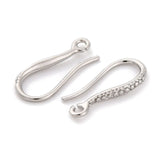 Ørekroge Med Øje, Langtidsholdbar Platinfarvet, (16,5x2mm) - Uniq Perler - 114911