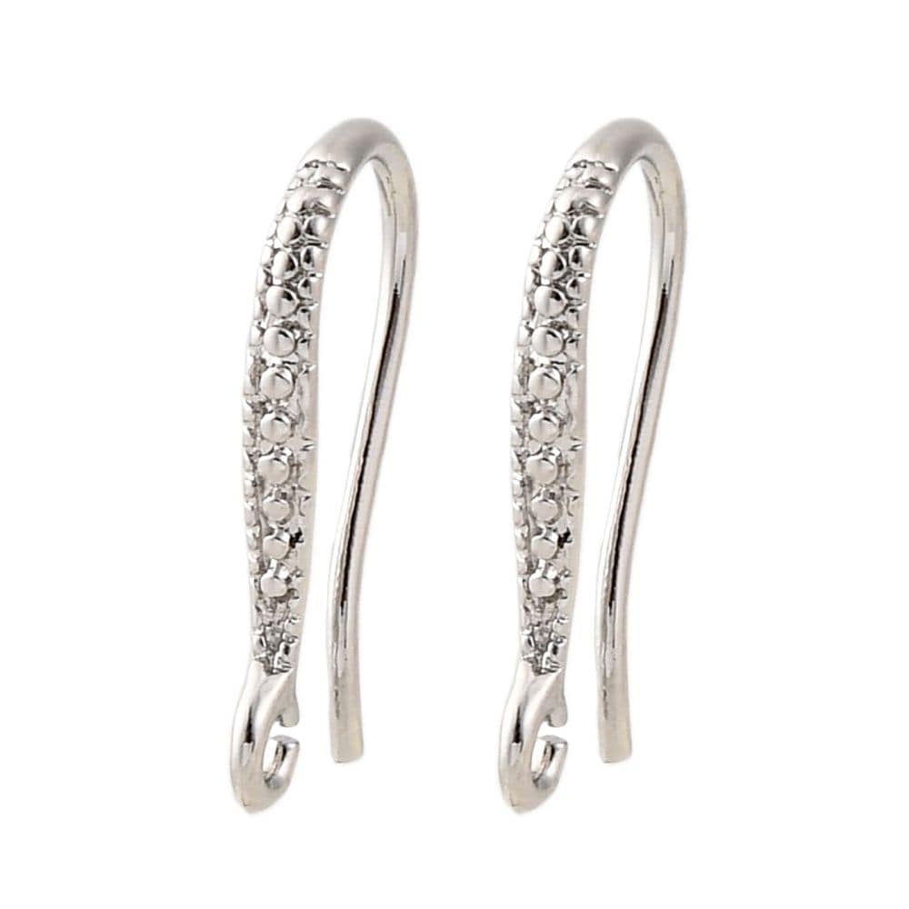 Ørekroge Med Øje, Langtidsholdbar Platinfarvet, (16,5x2mm) - Uniq Perler - 114911