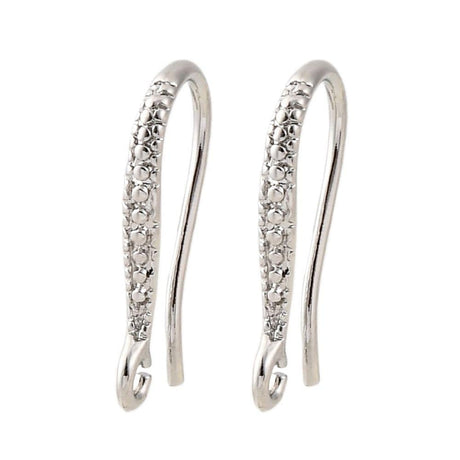 Ørekroge Med Øje, Langtidsholdbar Platinfarvet, (16,5x2mm) - Uniq Perler - 114911