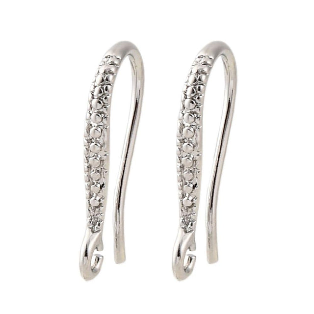 Ørekroge Med Øje, Langtidsholdbar Platinfarvet, (16,5x2mm) - Uniq Perler - 114911