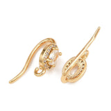 Ear Hooks With Oval Zirconia – 18K Long-Lasting Gold Plated (16x8mm) - Uniq Perler - 117329