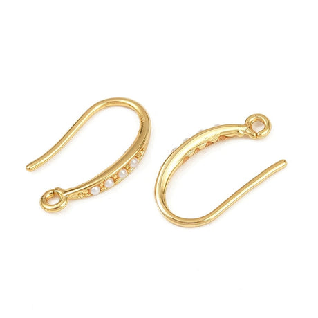 Ørekroge Med Perler – 18K Langtidsholdbar Forgyldt (17x10mm) - Uniq Perler - 115276