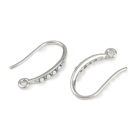 Ørekroge Med Perler – Langtidsholdbar Platin Farvet (17x10mm) - Uniq Perler - 115275