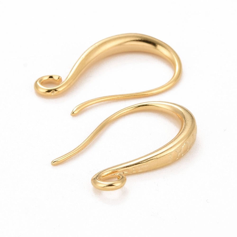 Ørekroge Med Tekstureret Mønster, 24K Forgyldt(19x2,5mm) - Uniq Perler - 1111490194