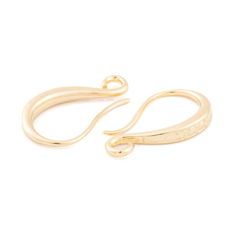 Ørekroge Med Tekstureret Mønster, 24K Forgyldt(19x2,5mm) - Uniq Perler - 1111490194