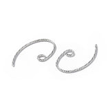 Ørekroge Med Tvistet Mønster, Platinium Farvet Messing, 20x12mm - Uniq Perler - 0000014745