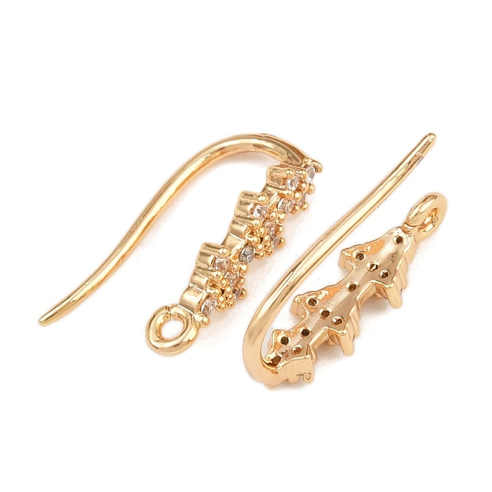 Ørekroge Med Zirkonia – 18K Langtidsholdbar Forgyldt (16,5x9mm) - Uniq Perler - 116126