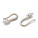 Ørekroge Med Zirkonia Sten, Langtidsholdbar Platin Farvet Messing, (19mm) - Uniq Perler - 114939