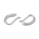 Ørekroge Med Zirkonia Sten, Platin, (14x9x2mm) - Uniq Perler - 112924