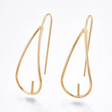 Ørekroge Til Anborede Perler, 18K Forgyldt, (35x14mm) - Uniq Perler - 113272