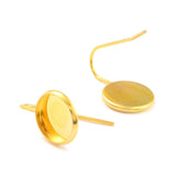 Ørekroge Til Cabochon/Støbning, 18K Forgyldt Stål, (20x12mm) - Uniq Perler - 114987
