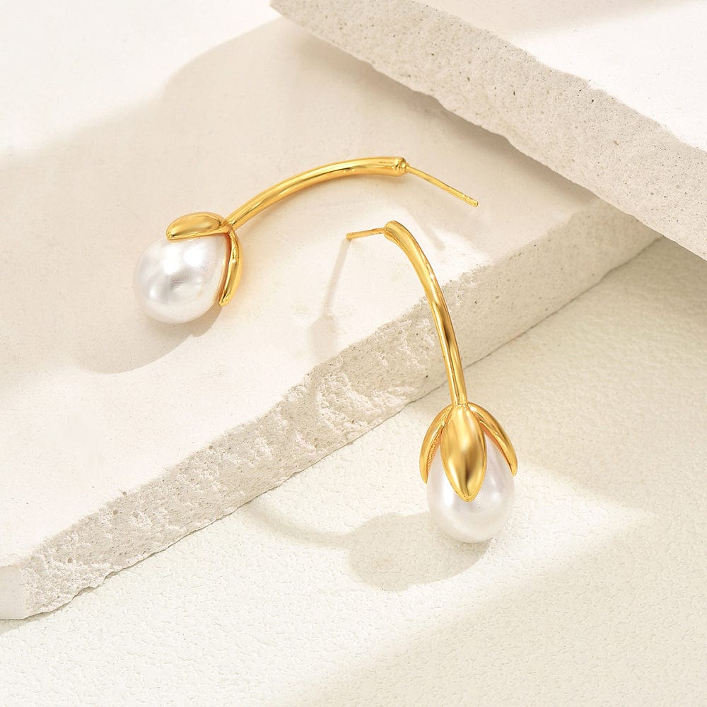 Øreringe Med Perle – 18K forgyldt - Uniq Perler - 116098