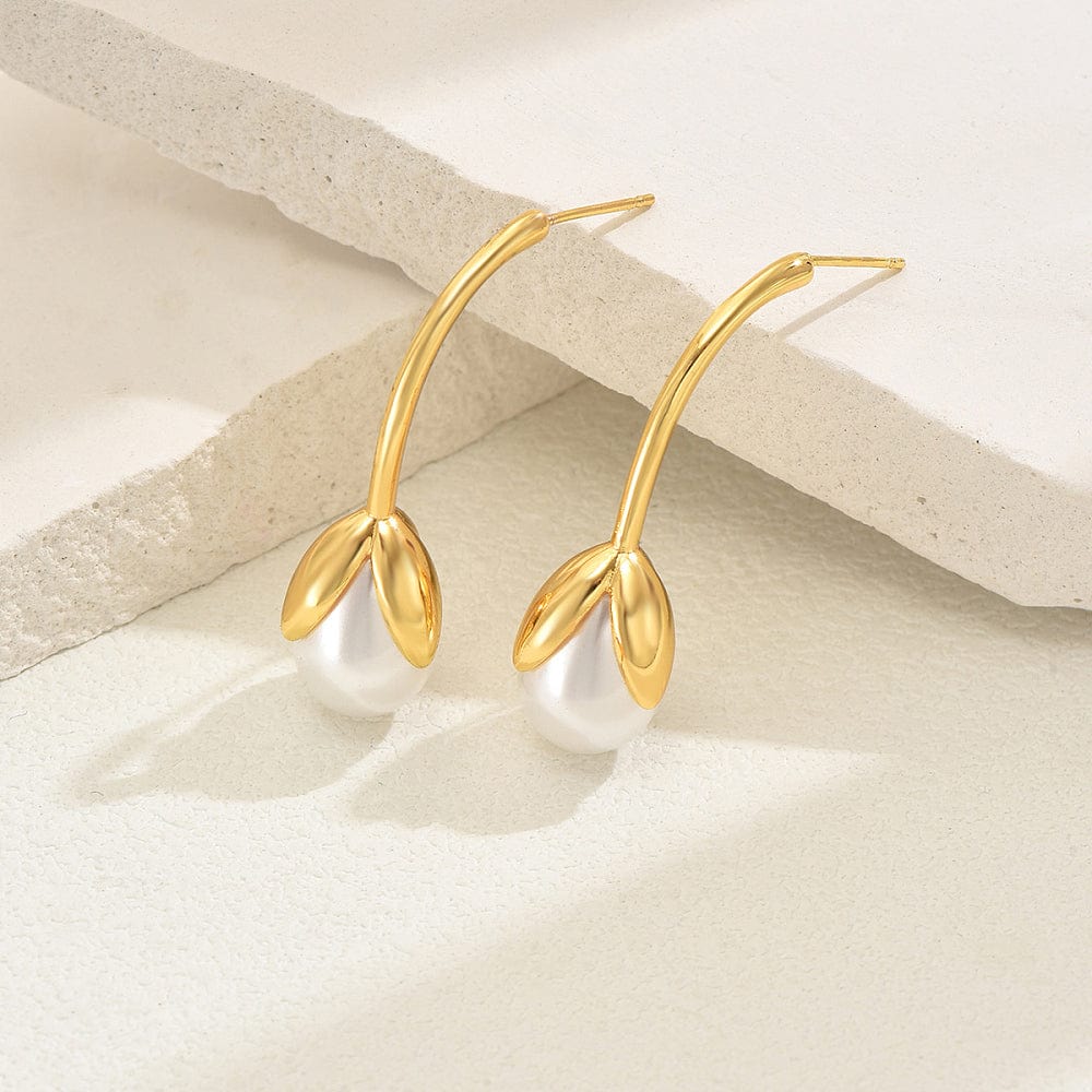 Øreringe Med Perle – 18K forgyldt - Uniq Perler - 116098