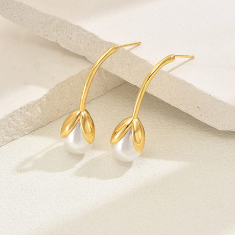 Øreringe Med Perle – 18K forgyldt - Uniq Perler - 116098