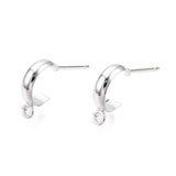 Ohrstecker/Creole - Messing, 925 Versilbert (13mm) - Uniq Perler - 116951