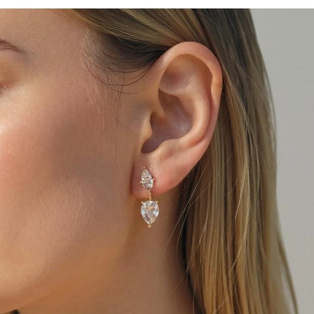 Ørestikker i Forgyldt Stål – Vandfaste Med Behind the Ear Effekt (1 par) - Uniq Perler - 116085