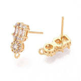 Ørestikker med Klar Zirkonia – 18K Forgyldt Messing (14,5x6mm) - Uniq Perler - 115789