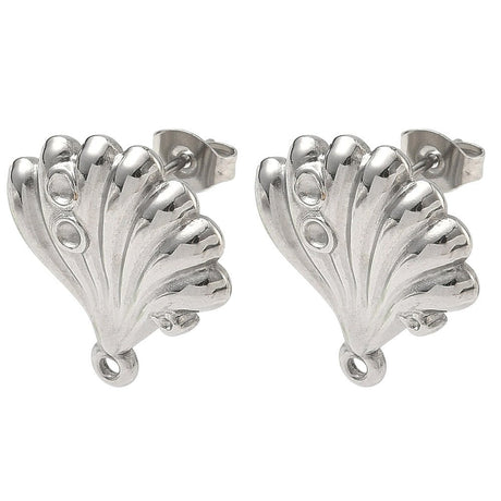 Ørestikker Musling Med Øje –Vandfast Stål (20mm) - Uniq Perler - 117798