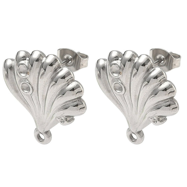 Ørestikker Musling Med Øje –Vandfast Stål (20mm) - Uniq Perler - 117798