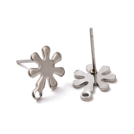 Ørestikker – Snefnug Vandfast Stål (11x9mm) - Uniq Perler - 