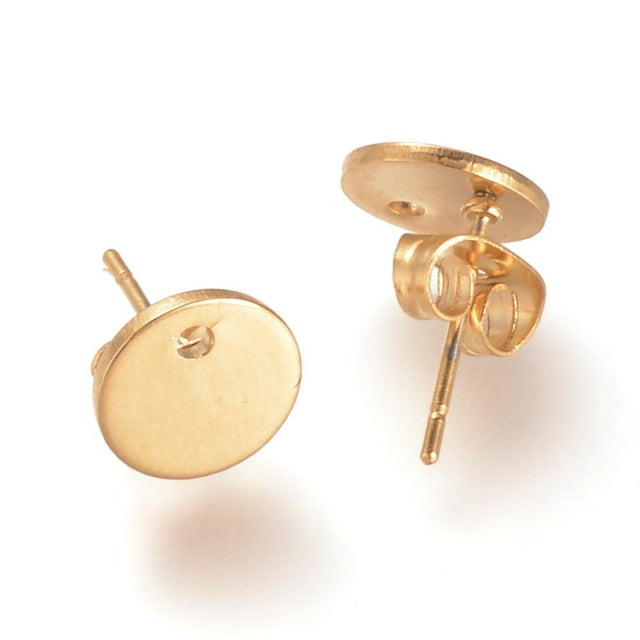 Ohrstecker - Vergoldet Stahl (8mm) - Uniq Perler - 117037