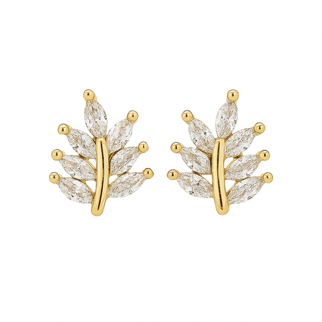 Ørestikkere, Livets Træ med klare zirkonia sten, (12x10 mm) - Uniq Perler - 115133