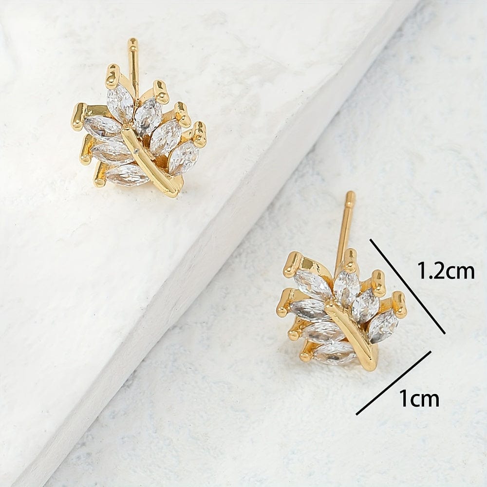 Ørestikkere, Livets Træ med klare zirkonia sten, (12x10 mm) - Uniq Perler - 115133