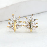 Ørestikkere, Livets Træ med klare zirkonia sten, (12x10 mm) - Uniq Perler - 115133