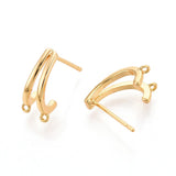 Ørestikkere Med 2 Øjne – 18K Langtidsholdbar Forgyldt (14x8mm) - Uniq Perler - 115087