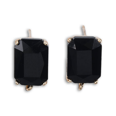 Ørestikkere med farvet Glas – Forgyldt (17x10mm) - Uniq Perler - 116958