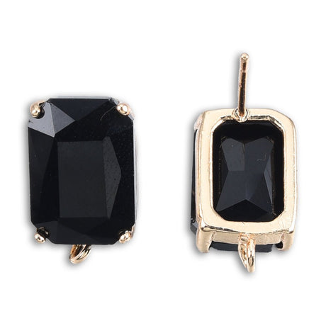 Ørestikkere med farvet Glas – Forgyldt (17x10mm) - Uniq Perler - 116958