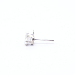 Ohrstecker mit klarem Zirkonia-Stein – platinfarben (6,5x8,5mm) - Uniq Perler - 745788