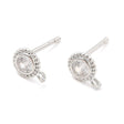 Ørestikkere Med Klar Zirkonia Sten, Platinium, (7,5x5,5mm) - Uniq Perler - 7890
