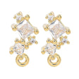 Ørestikkere Med Klare Zirkonia Sten, 18K Forgyldt, (6,5x10,5mm) - Uniq Perler - 027845