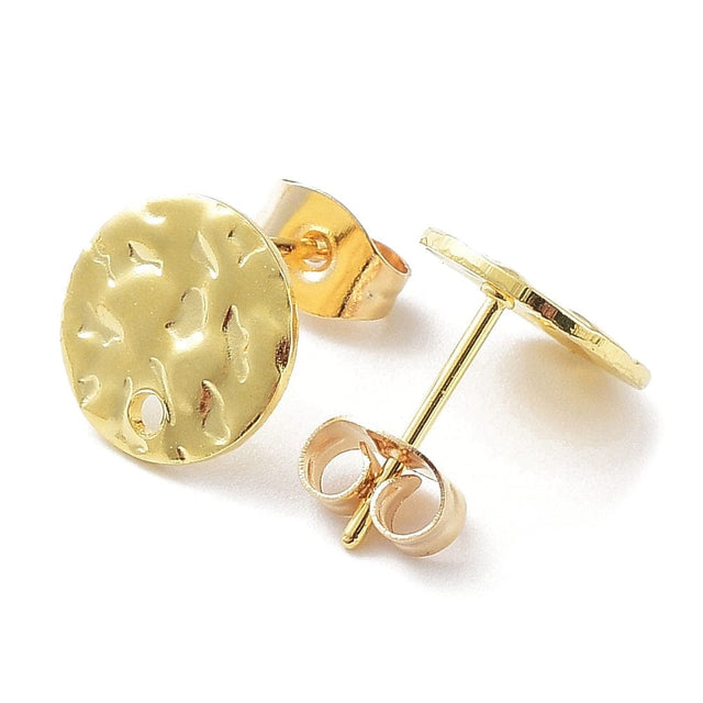 Ørestikkere Med Mønster, Forgyldt Stål, 10mm - Uniq Perler - 7385354