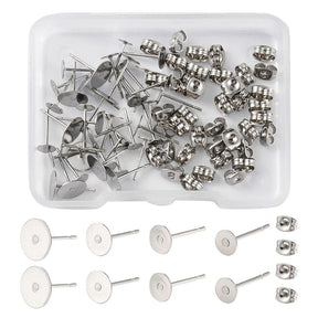 Steckverbinder mit Platte zum Aufkleben, Stahl, 80 Teile - Uniq Perler - 111673