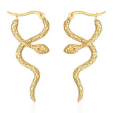 Ørestikkere med Slange Design – Vandfast Forgyldt Stål (Par) - Uniq Perler - 116063