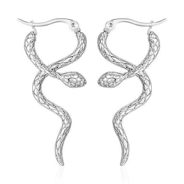 Ørestikkere med Slange Design – Vandfast Stål (Par) - Uniq Perler - 116064