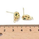 Ørestikkere Med Violet Zirkonia – Grøn, Langtidsholdbar Forgyldning (13,5x10mm) - Uniq Perler - 115964
