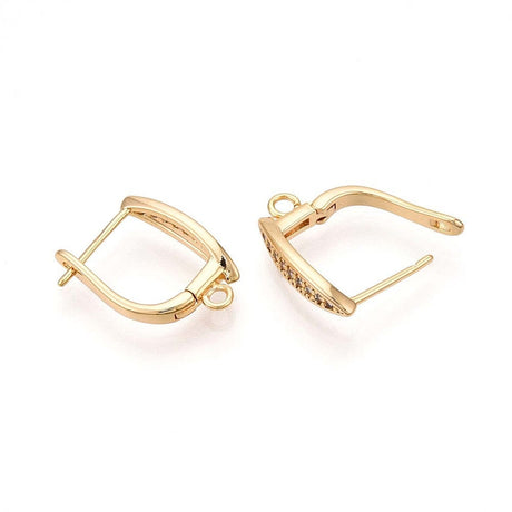 Ørestikkere Med Zirkonia Sten – 18K Forgyldt (18x12,5mm) - Uniq Perler - 759846