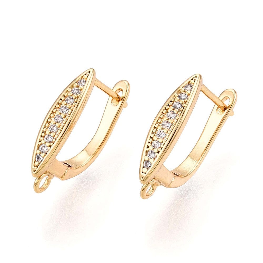 Ørestikkere Med Zirkonia Sten – 18K Forgyldt (18x12,5mm) - Uniq Perler - 759846