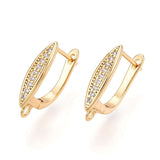 Ørestikkere Med Zirkonia Sten – 18K Forgyldt (18x12,5mm) - Uniq Perler - 759846