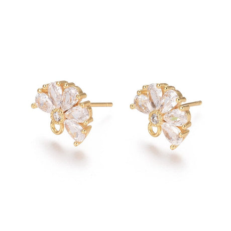 Ørestikkere Med Zirkonia Sten, 18K Forgyldt - Uniq Perler - 111911