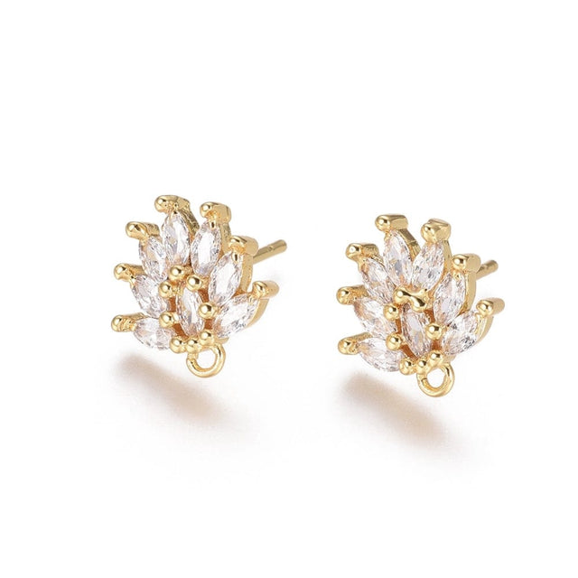 Ørestikkere Med Zirkonia Sten, 18K Forgyldt - Uniq Perler - 111957