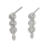 Ørestikkere Med Zirkonia Sten, Forsølvet, 14x3,5mm - Uniq Perler - 113114