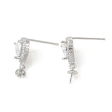 Ørestikkere Med Zirkonia Sten Til Top/Anboret Perle - Uniq Perler - 1111490212