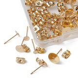 Ørestikkere Til Pålimning Med Plade, Forgyldt Stål, (80 Dele) - Uniq Perler - 111672